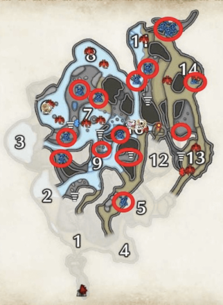 Monster Hunter Rise - Mining Outcrops (Earth Crystal) in Lava Caverns (Lower Level).png