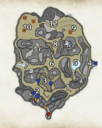 MH Rise - Sandy Plains Stinkmink Map Locations