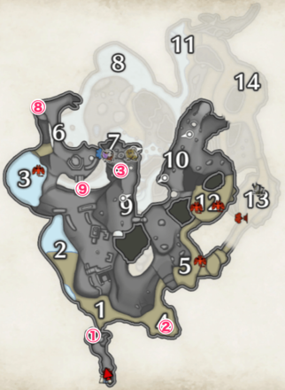 MH Rise - Lava Caverns Relic Record Map 1
