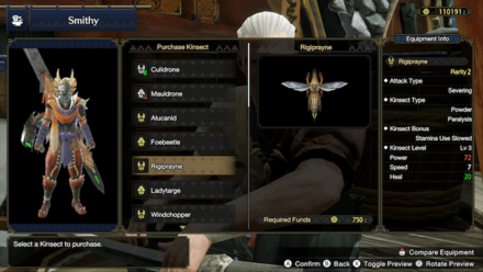 MH Rise - Insect Glaive Buying Kinsect from the Smithy
