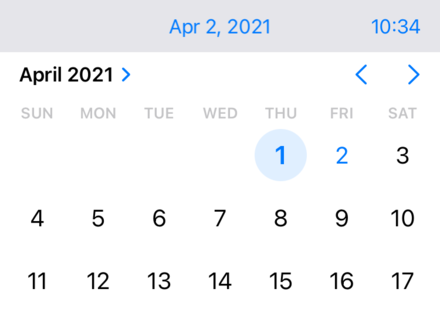 ACNH - A screencapture of a calendar application in a Smartphone