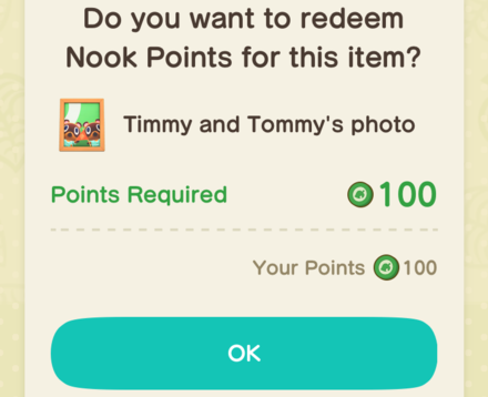 ACNH - Nook Points - Order and Confirm