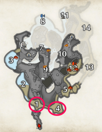 Monster Hunter Rise - Altaroth Locations Lava Caverns.png