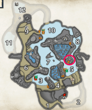 Monster Hunter Rise - Felyne Locations Frost Islands.png