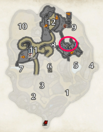 Monster Hunter Rise - Felyne Locations Sandy Plains.png