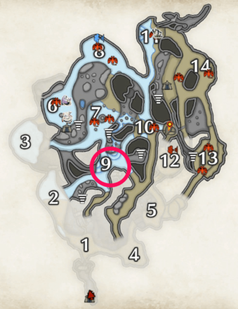Monster Hunter Rise - Ludroth Locations Lava Caverns.png