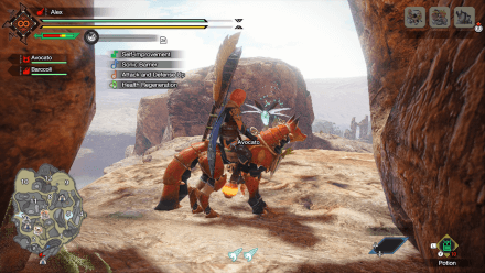 Monster Hunter Rise (MH Rise) - great wirebug at end of hole left side of main camp