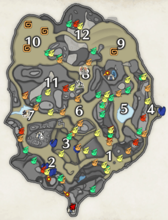 Monster Hunter Rise (MH Rise) - permabuffers sandy plains map (upper)