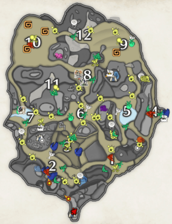 Monster Hunter Rise (MH Rise) - other endemic life sandy plains map (upper)