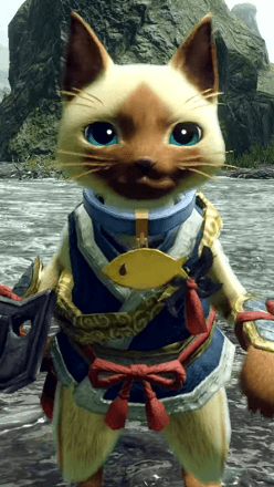 MH Rise - Fish Collar layered armor piece (Palico)