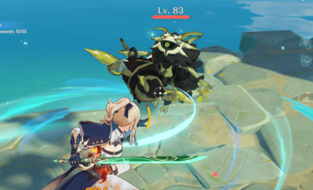 Genshin Impact - Capsizing Waves Push Enemies to the Water using Anemo