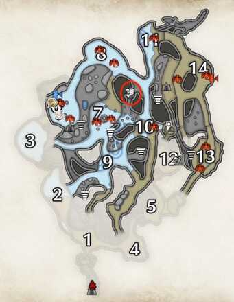 Monster Hunter Rise (MH Rise) - Lava Caverns Underground Fishing Spots