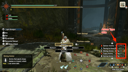 MH Rise - Light Bowgun Shot Type in Ammo HUD