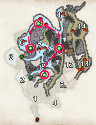 Monster Hunter Rise - Legendary Herb Locations (Lower Level).png
