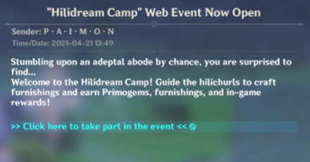 Hilidream Camp Event Guide All Furniture Combinations Genshin Impact Game8