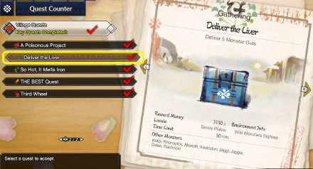 Monster Hunter Rise - Monster Guts Quest Deliver the Liver.png