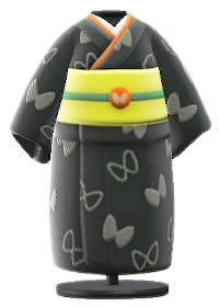 Butterfly Visiting Kimono Image