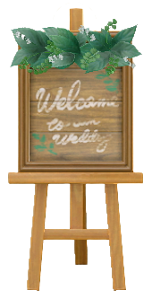 ACNH - The Garden version of Wedding Welcome Board