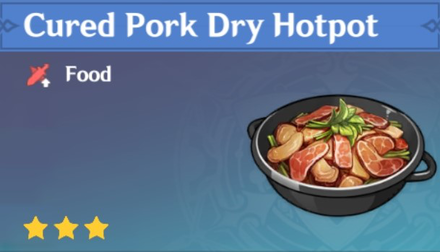 Genshin Impact - How to Get Cured Pork Dry Hotpot and Effects