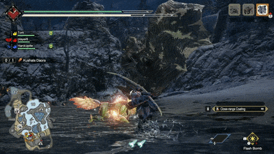 MH Rise - Using Flash Bomb can bring Kushala Daora to the Ground