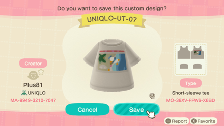 UNIQLO Collaboration Collection ACNH Animal Crossing New