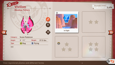 New Pokemon Snap - Vivillon Meadow Pattern