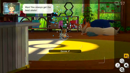 Take a Photo of Eevee Sitting With the Glowing Cutiefly Above Him.png