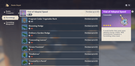 Genshin - Realm Depot - Furnishing Shop - Serenitea Pot