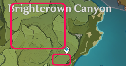 Genshin - Fir Wood Recommended Location - Brightcrown Canyon