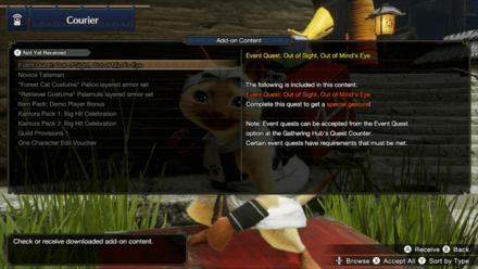 MH Rise - Add-on Content on Courier Senri the Mailman