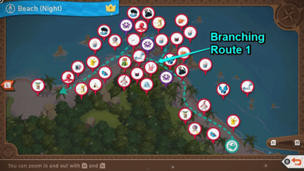 New Pokemon Snap - Beach (Night) Alternate Route Map