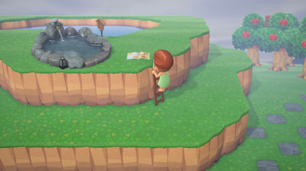 ACNH - Climbing up a ladder