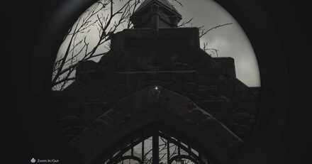 Resident Evil Village Large Crystal Iron Insignia Doorway Behind the Church