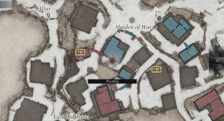 Resident Evil Village Large Crystal in the Outhouse Behind the House with the Red Chimney Map