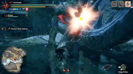 MH Rise - Crimson Glow Valstrax Position Around the Forelegs