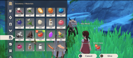 Genshin - Mimi Tomo Day 4 Location 1 - Give Item to the Hilichurl