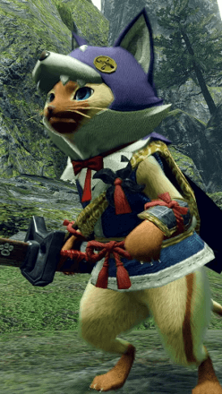 MH Rise - Canyne Mask layered armor (Palico)