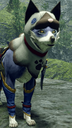 MH Rise - Felyne Mask layered armor (Palamute)