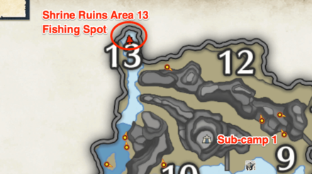 MH Rise - Shrine Ruins Area 13 Fishing Spot