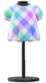 ACNH - Plaid Puffed-Sleeve Shirt Image