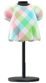 ACNH - Plaid Puffed-Sleeve Shirt Image