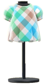 ACNH- Plaid Puffed-Sleeve Shirt Image