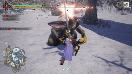 MH Rise - Attacking Lagombi Head and Hind Legs