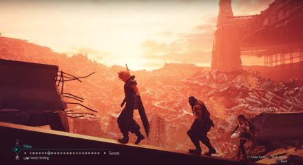 FF7R Intergrade Photo Mode Sunset Filter