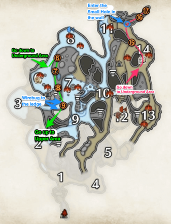 MH Rise - Lava Caverns Kamura Points Farming Route Underground