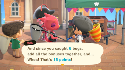 ACNH - Flick tallies up the total points