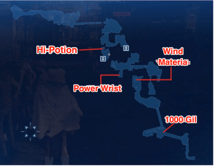 FF7R Intergrade Outskirts Item Location Map