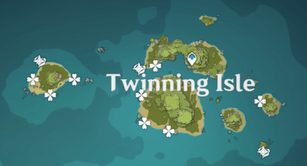 Genshin - Sea Ganoderma - Twinning Isle map