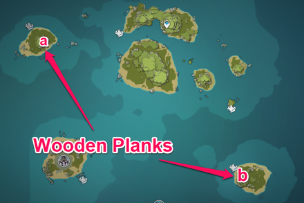 Genshin - Twinning Isle Wooden Plank Locations