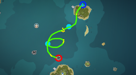 Genshin - Whirlpool off to Starboard Day 5 - Course Route